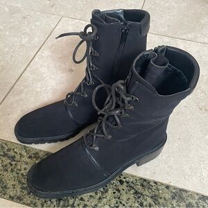 Stuart Weitzman Gore-Tex Weatherproof Black Combat Boots